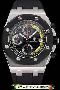 Audemars Piguet Royal Oak Offshore Black And Yellow Dial Stainless Steel Case Black Rubber Strap En120827
