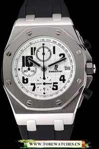 Audemars Piguet Royal Oak Offshore White Dial Stainless Steel Case Black Rubber Strap En122212