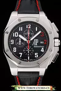 Audemars Piguet Royal Oak Offshore Shaquille O'neal Black Dial Stainless Steel Case Black Leather Strap En122417