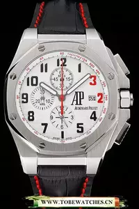 Audemars Piguet Royal Oak Offshore Shaquille O'neal White Dial Stainless Steel Case Black Leather Strap En122418