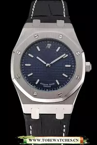 Audemars Piguet Royal Oak Fondation Blue Dial Stainless Steel Case Black Leather Strap En122207