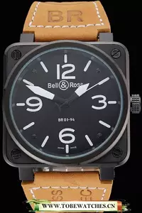 Bell And Ross Br 01 94 Black Dial Black Case Brown Leather Strap En121206