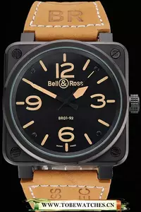 Bell And Ross Br 01 92 Black Dial Black Case Brown Leather Strap En121207