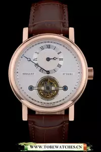Breguet Classique Complications Rose Gold Case Brown Leather Strap En59061