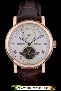 Breguet Classique Complications Rose Gold Case Dark Brown Leather Strap En59062