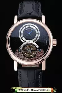 Breguet Classique Grande Complication Tourbillon Gold Case Black Dial Black Leather Strap En60108
