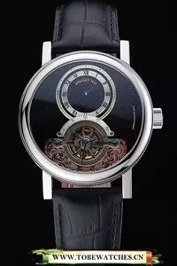 Breguet Classique Grande Complication Tourbillon Silver Case Black Dial Black Leather Strap En60109