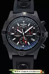 Breitling Avenger Seawolf Ion Plated Steinless Steel Case Black Dial Rubber Bracelet En60136