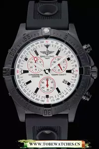 Breitling Avenger Seawolf Ion Plated Steinless Steel Case White Dial Rubber Bracelet En60137