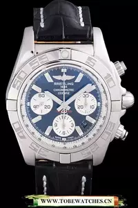 Breitling Chronomat Black Dial With Black Leather Band En59613