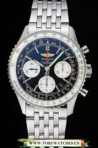Breitling Navitimer Black Dial Stainless Steel Bracelet En60336