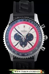 Breitling Certifie Black Rubber Strap Beige Dial Chronograph En59088