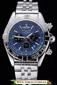 Breitling Chronomat 44 Blue Dial With Black Subdials Stainless Steel Bracelet En60397