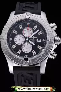 Breitling Chronomat Evolution Black Dial Black Rubber Bracelet En60405