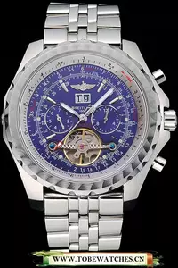 Breitling Bentley Mulliner Tourbillon Blue Dial Stainless Steel Case And Bracelet En120703