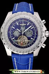 Breitling Bentley Mulliner Tourbillon Blue Dial Stainless Steel Case Blue Leather Strap En120704