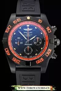 Breitling Chronomat 44 Raven Black And Orange Dial Black Case Black Rubber Strap En122974