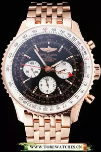 Breitling Navitimer Black Dial Rose Gold Case And Bracelet En122056