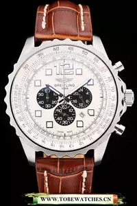 Breitling Navitimer Brown Leather Strap White Dial En58698