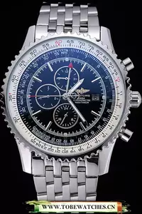 Breitling Navitimer World Black Dial Stainless Steel Bracelet En60401