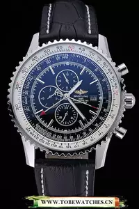 Breitling Navitimer World Black Dial Black Leather Bracelet En60402