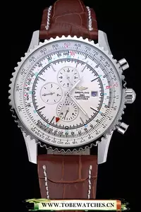 Breitling Navitimer World White Dial Brown Leather Bracelet En60403