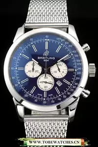 Breitling Transocean Stainless Steel Case Blue Dial En58851