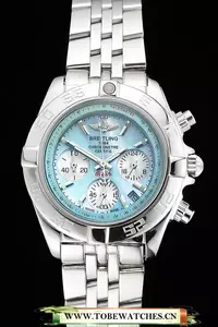 Breitling Chronomat Quartz Light Blue Dial Stainless Steel Case And Bracelet En122882