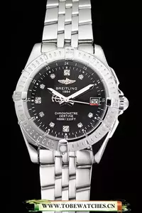 Breitling Colt Lady Black Dial Diamond Hour Marks Stainless Stees Case And Bracelet En122888