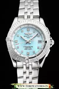 Breitling Colt Lady Light Blue Dial Diamond Hour Marks Stainless Steel Case And Bracelet En122890