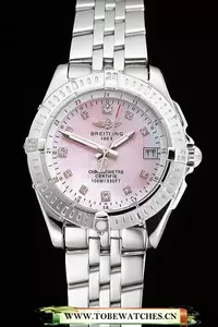 Breitling Colt Lady Pink Dial Diamond Hour Marks Stainless Steel Case And Bracelet En122891
