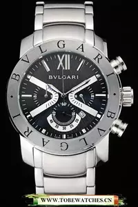 Bvlgari Diagono 46mm Black Dial Stainless Steel Case And Bracelet En110613