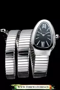 Bvlgari Serpenti 23mm Black Dial Stainless Steel Case Double Steel Bracelet En116381