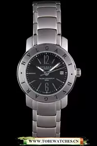 Bvlgari Bvlgari 27mm Black Dial Stainless Steel Case Two Tone Steel Bracelet En116395