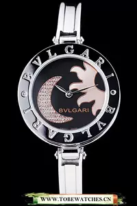 Bvlgari B.zero1 30mm Black Sun And Moon Dial Steel Case Black Bezel Steel Bracelet En73122