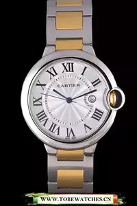 Cartier Ballon Bleu 42mm White Dial Stainless Steel Case Two Tone Bracelet En57556