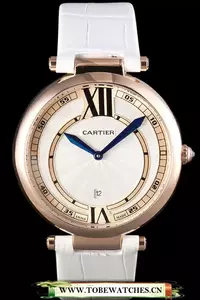 Cartier Ballon Bleu White Leather Strap En59524