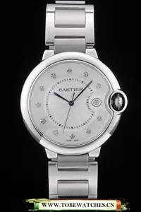 Cartier Ballon Bleu 42mm White Dial Stainless Steel Case Two Tone Silver Bracelet En59127