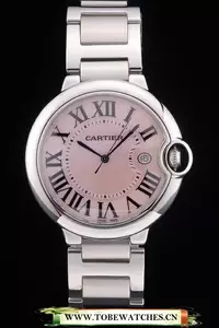 Cartier Ballon Bleu 42mm Pink Dial Stainless Steel Case And Bracelet En59135