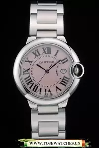 Cartier Ballon Bleu 38mm Pink Dial Stainless Steel Case And Bracelet En59136