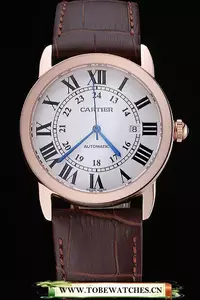 Cartier Ronde Solo Gold Case White Dial Roman Numerals En60098