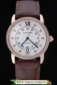 Cartier Ronde Louis Gold Diamond Case White Dial Diamond Numerals En60101