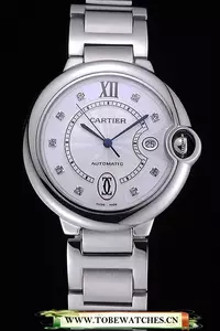 Cartier Ballon Bleu De Cartier White Diamond Dial Stainless Steel Bracelet En60443