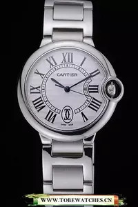 Cartier Ballon Bleu De Cartier White Dial Roman Numerals Stainless Steel Bracelet En60444