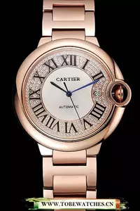 Cartier Ballon Bleu 46 Mm Diamond Dial Rose Gold Bracelet En124501