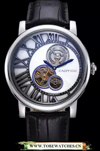 Cartier Rotonde Reversed Tourbillon White Dial En59861