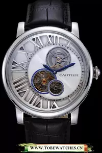 Cartier Rotonde Reversed Tourbillon White Dial En59862