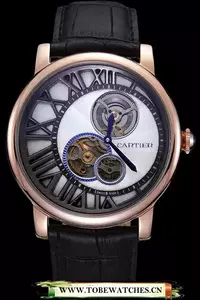 Cartier Rotonde Reversed Tourbillon White Dial En59863