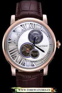 Cartier Rotonde Reversed Tourbillon White Dial En59864
