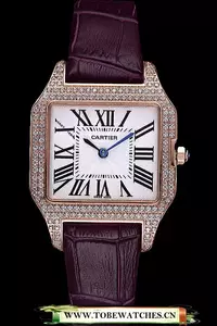 Cartier Santos 100 Diamond Rose Gold Bezel En59828